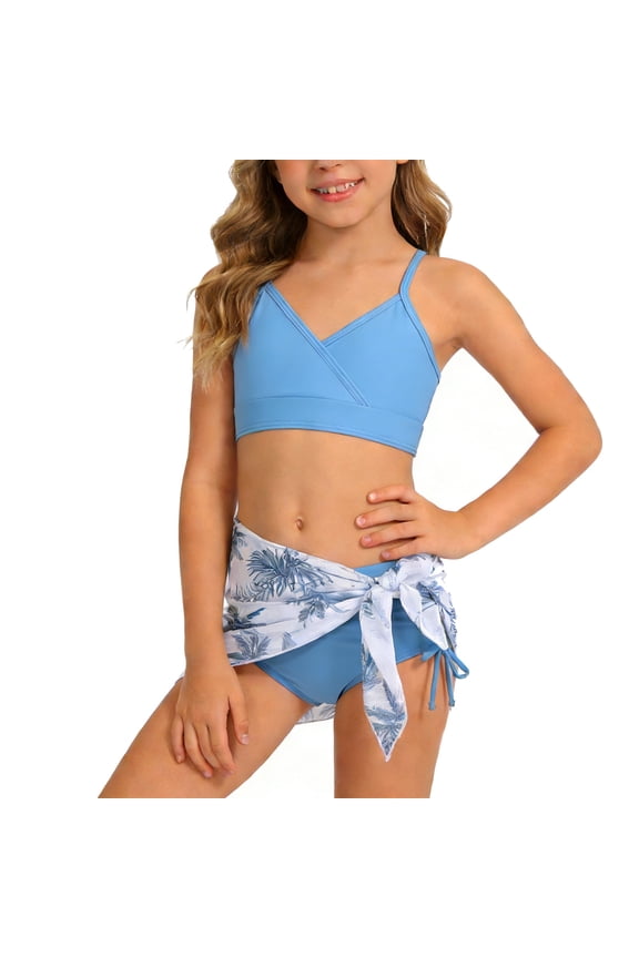 Girls Swimsuit Young Swimmer Set Cute Girls Beach Swimwear Sun Protection Bathing Suit for Independent Play Quick-Dry Pool Clothes for Kids
