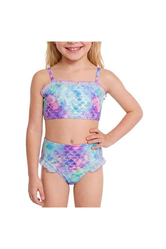 Girls Two Piece Swimsuits Mermaid Swimsuit for Girls Cute Bathing Suits 4T Bathing Suits for Girls 5T Swimsuit Girls