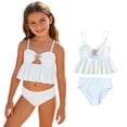 thumbnail image 1 of Girls Swimsuits Adjustable Strap Ruffled Swimsuits Girls 2 Piece Bikini Sets Bathing Suit Girls Size 6-7 Years, 1 of 8