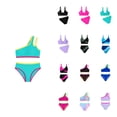 thumbnail image 1 of Girls Swimsuits Bikini Set 2 Pieces Color Block Bikini with Adjustable Shoulder Strap Girls Bathing Suit Bikini for 15-16 Years, 1 of 9