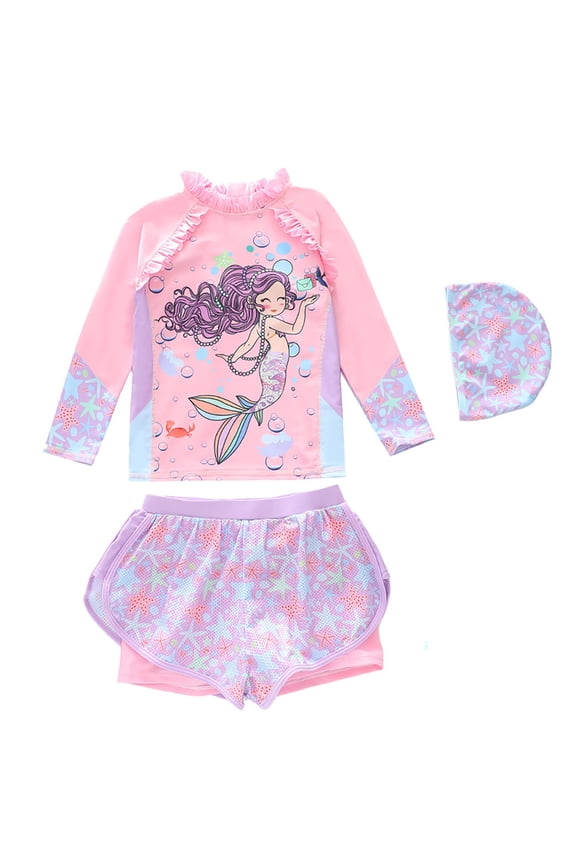 Girls Swimsuits Cute Korean Style Toddler Big Sun Pool Bathing Suit