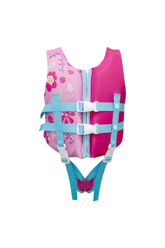 Girls Swimsuits Flotation Life Jacket Adjustable Belt Kids Ages 4 12 Outdoor Swimming Water Sports Swimwear Pink