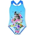 thumbnail image 1 of Girls Swimsuits One Piece Crossback Swimwear Beach Bathing Suit 3-14 Years, 1 of 5