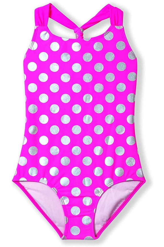 Girls Swimsuits One Piece Crossback Swimwear Beach Bathing Suit 3-14 Years
