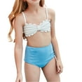 thumbnail image 1 of Girls Swimsuits Plain Color Girls Swimsuit with Shorts Teen Girl Bathing Suits 2 Piece Tween Bathing Suits for Girls 130, 1 of 8