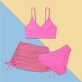 thumbnail image 1 of Girls Swimsuits Set 3 Piece Beach Bikini Bathing Suit Set with Skirt Cover up Solid Bathing Suit Girls 10-12, 1 of 7