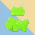 thumbnail image 1 of Girls Swimsuits Set 3 Piece Beach Bikini Bathing Suit Set with Cover up Shorts Sport Bathing Suit For 8-9 Years, 1 of 5
