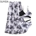 thumbnail image 1 of Girls Swimsuits Size 10-12 Cutout Bikini Set Adjustable Straps Girls Swimwear Tankini 3-Piece Cute Pattern Print Bathing Suit, 1 of 4