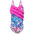 thumbnail image 1 of Girls Swimsuits Size 10-12 Fashion Scale Printed Bathing Suit Set Sleeveless Piece Swimsuit Rash Guard Sunsuit Boy Swimming Suits Kids Swimwear Sets X04-Hot Pink 7-8 Years, 1 of 4