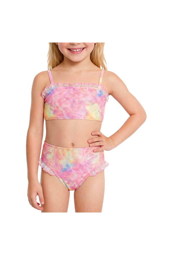 Girls Two Piece Swimsuits Mermaid Swimsuit for Girls 5T Bathing Suit Girls Cute Bathing Suits Girls Swimsuit Size 6 Pink