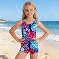 thumbnail image 1 of Girls Swimsuits Size 14-16 Classic Floral Stretchable Fabric Upf 50+ Uv Sun Protection Cutout Ruched Bathing Suits Tie Adjustable Straps Girls' Swimwear 9-16y, 1 of 5