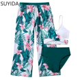 thumbnail image 1 of Girls Swimsuits Size 14-16 Cute Ruffle Bikini Adjustable Straps Tankini Sets 3-Piece Tropical Printed Girls Bathing Suits Size 14-16, 1 of 4
