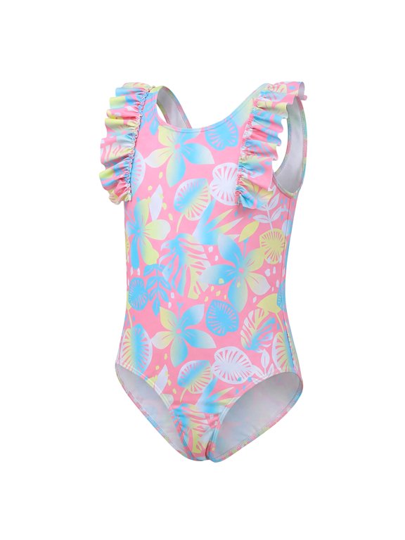 Girls One Piece Swimsuits Toddler Ruffled Cute Girls Bathing Suit Summer Beach Girls Bathing Suits Size 7-8