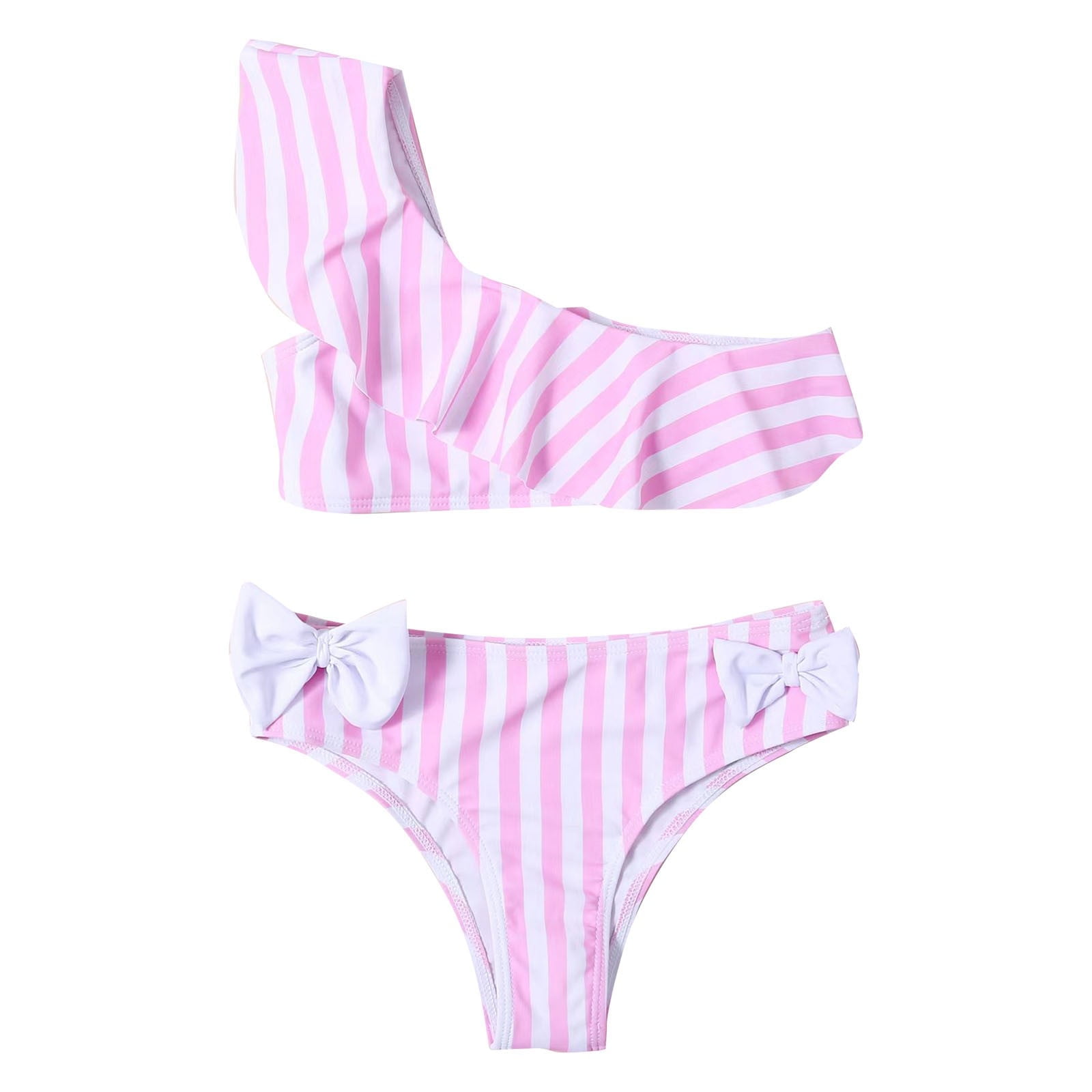 Kids Girls' Swimsuit Outdoor Graphic Active Ruched Bathing Suits 7-13 Years Summer Pink main image 0