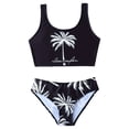 thumbnail image 1 of Girls Swimsuits Summer Coconut Tree Print Two Piece Tankini Boyshort Bathing Suit for Beach Rash Guard Black 9 Years-10 Years, 1 of 6