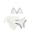 thumbnail image 1 of Girls Swimsuits Three Piece Color Block Bikini Spring Beach Swimsuit Swimwear 8 Years, 1 of 5