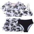 thumbnail image 1 of Girls Swimsuits Toddler Bikini Sets For Teen Girls 12-14 Girl's 4 Piece Swimsuits Tropical Print Halter Bikini Set Bathing Suits With Mesh Pants Swimsuit - Swimwear for Girls, 1 of 6