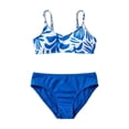 thumbnail image 1 of Girls Swimsuits Two Piece Floral Bikini Backless Tankini for Kids Swim Swimwear 3-4 Years, 1 of 6