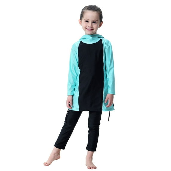 Girls Swimsuits Two Piece Floral Rash Guard Full Coverage Long Sleeve Sun Swimsuit with Skirt Swimwear 2 Years