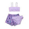 thumbnail image 1 of Girls Swimsuits Two Piece Size 150 For 10 Years-12 Years 3 Piece Purple Buttrerflies Prints Bikini Briefs Bikini Beach Swimwear Set Kids Bathing Suits For Girls Tankini, 1 of 6