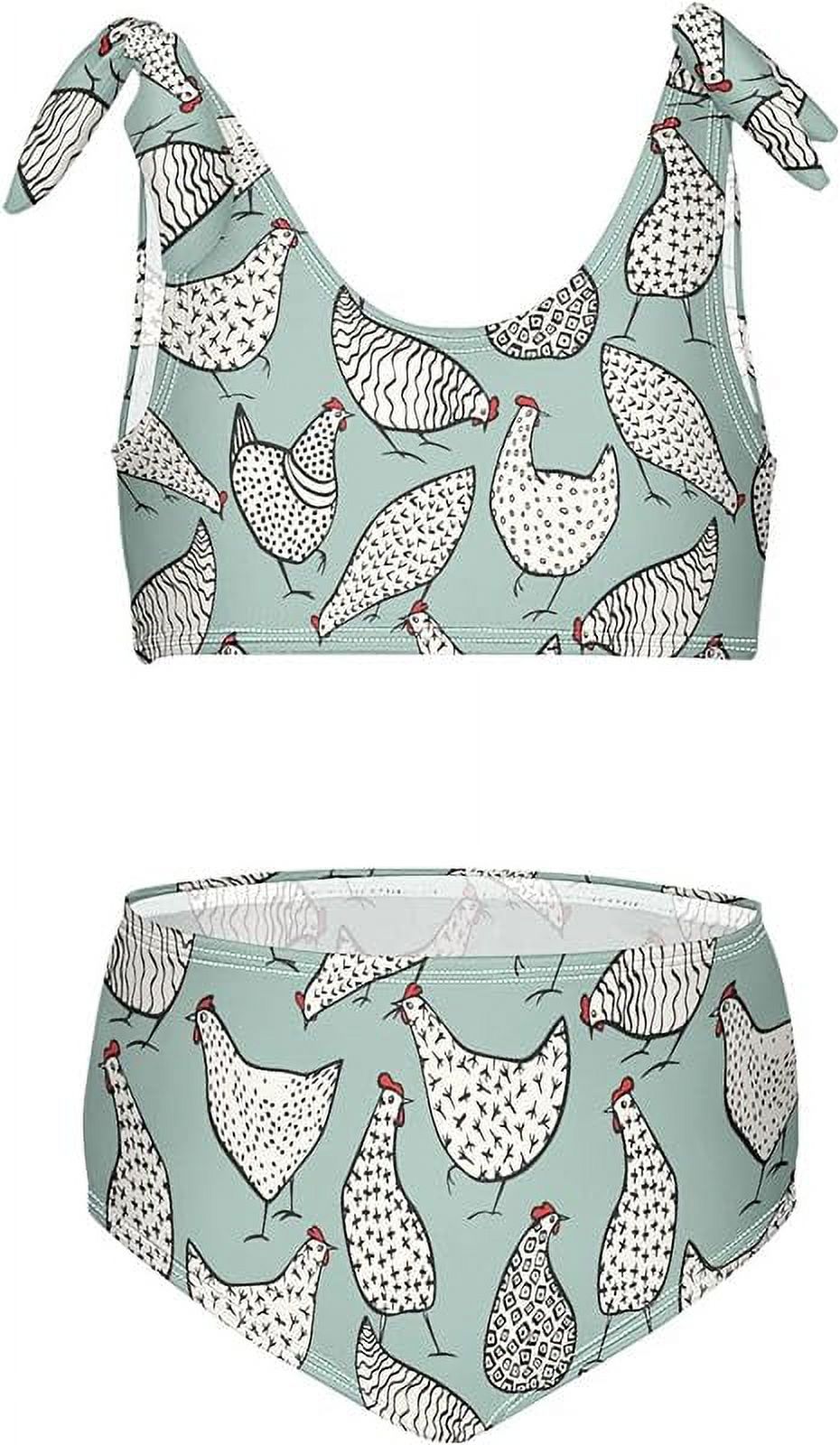 Girls Swimsuits Two Piece Swimwear Cute Bikini Set Tankini Hawaiian