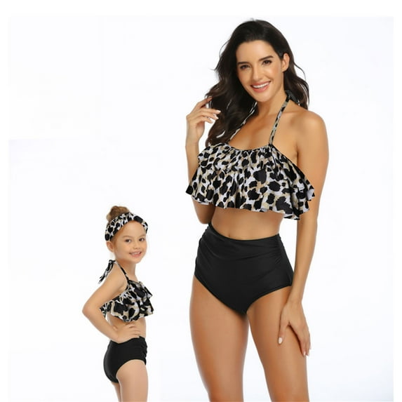 Girls Swimsuits for Women High Waisted Bathing Suit Family Matching Swimsuit Mommy and Daughter Swimwear Bikini Sets
