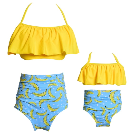 Girls Swimsuits for Women High Waisted Bathing Suit Family Matching Swimsuit Mommy and Daughter Swimwear Bikini Sets