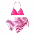 thumbnail image 1 of Girls' Swimwear 3 Piece Bathing Suit Bikini Set with Cover Up Skirt Girls Fashion for Kids 7-8 Years, 1 of 6
