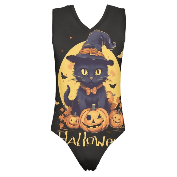Girls' Swimwear Gymnastics Leotards Racer Practice 5 14Years Girls Summer Clothes,Black,7-8 Years
