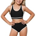 thumbnail image 1 of Girls' Swimwear Swimsuit Kids Bathing Suit Two Piece Color Contrast Tankini Set for Girls, 1 of 5