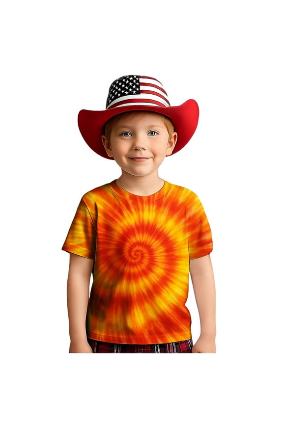 Girls Swirl Print Graphic Tee Round Neck Short Sleeve Top Comfortable Casual Daily Wear For Toddler Kids Oversized T-shirts Basic Cute Tees Crewneck Casual Tops