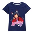 thumbnail image 1 of Girls T-Shirt Aphmaus Kids Short Sleeve Graphic Tee Cute Cartoon Character Cotton Top for Children & Teens Game Gift ﻿, 1 of 2