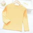 thumbnail image 1 of Girls T Shirt Girls Thermal Shirt Yellow Long Sleeve T-Shirt Kids Crewneck Basic Tees Fall Winter Clothes Top for Girls 6-7 Years, 1 of 3