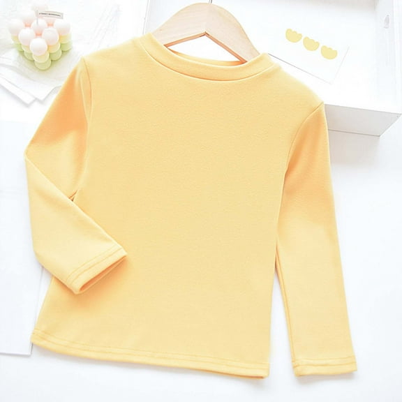 Girls T Shirt Girls Yellow Top Crewneck Cotton Kids Sweatshirt Boys Fashion 3-4 Years
