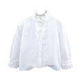 thumbnail image 1 of Girls T-Shirt Long Sleeve Blouse Peter Pan Collar Pullover Cotton Tops For 3-14 Years Girl 8-9 Years White A, 1 of 3