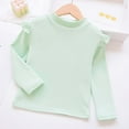 thumbnail image 1 of Girls T Shirt Long Sleeve Tees for Crewneck Top Tees Shirts Comfort Colors Mint Green Girls Clothes 6-7 Years, 1 of 3