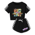 thumbnail image 1 of Girls T-Shirt Set Trendy SuperKitties Outfit – Kids 2-Piece Summer Top and Shorts – Cute and Comfy Style, 1 of 4