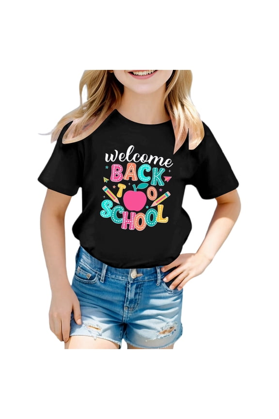 Girls T Shirt Shirts Loose Ages 3 16 Spring Summer Easy To Clean Great Girls' Tops, Tees & Shirts Clothes