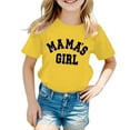 thumbnail image 1 of Girls T Shirt Short Sleeve Boat Neck Letter Graphic Print Toddler Boys Tee Kids Tops 11 Years,Yellow, 1 of 5