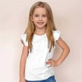 thumbnail image 1 of Girls T Shirt White Girl Ruffle Sleeve Shirt Casual Summer Clothing Girls 18-24 Months Clothes Trendy, 1 of 5