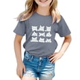 thumbnail image 1 of Girls T-Shirts 4t Comfy Short Sleeve T Shirt Top Round Neck Cute Print Basic Shirts Kids Summer Clothing Grey,150, 1 of 4
