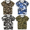thumbnail image 1 of Girls T Shirts Camo Short Sleeve Tee Military Performance Top Baby Tees Coffee 5-6 Years, 1 of 7