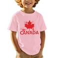 thumbnail image 1 of Girls T Shirts Canada Day Theme Maple Leaf Print Children Boys and Girls Casual Trendy Short Sleeved T Shirt Summer Tops Pink 3 Years-4 Years, 1 of 4