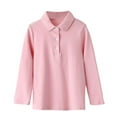 thumbnail image 1 of Girls T-Shirts Cotton T-Shirts Kids Boys Girls Autumn Winter Long Sleeve T Shirt Tops Solid Color Undershirt Children's Clothing, 1 of 3