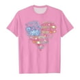 thumbnail image 1 of Girls T Shirts Cute July 4th Independence Day Patriotic American Flag Graphic Tees Tops Crew Neck Short Sleeve Shirts Pink Size 8-9 Years, 1 of 4