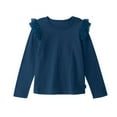 thumbnail image 1 of Girls T Shirts Fall Toddler Kids Solid Long Sleeve T Shirt Cotton Breathable Soft Causal Top Toddler Shirts Navy 2 Years-3 Years, 1 of 2