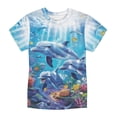 thumbnail image 1 of Girls T Shirts Graphic Print Crew Neck Short Sleeve Tee for Casual Wear Girls' Tops Tees Blouses Blue 1 Years-2 Years, 1 of 2