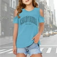 thumbnail image 1 of Girls T Shirts Graphic Short Sleeve T Shirts Cut-Out Design Crewneck Pullover Undershirt Girl Shirts Size 5-6 Years, 1 of 5