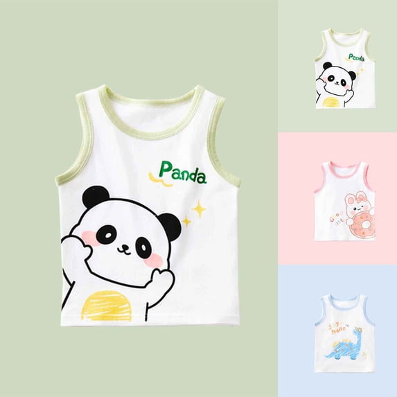 Girls T Shirts Toddler Cotton Sleeveless Camisole Soft Breathable Tank Top Girls' Tops Green 12-24 Months