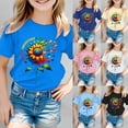 thumbnail image 1 of Girls T Shirts Kids Autism Awareness Day Short Sleeve Ribbed Blend Top Girls' Tops Light Blue 7-8 Years, 1 of 5